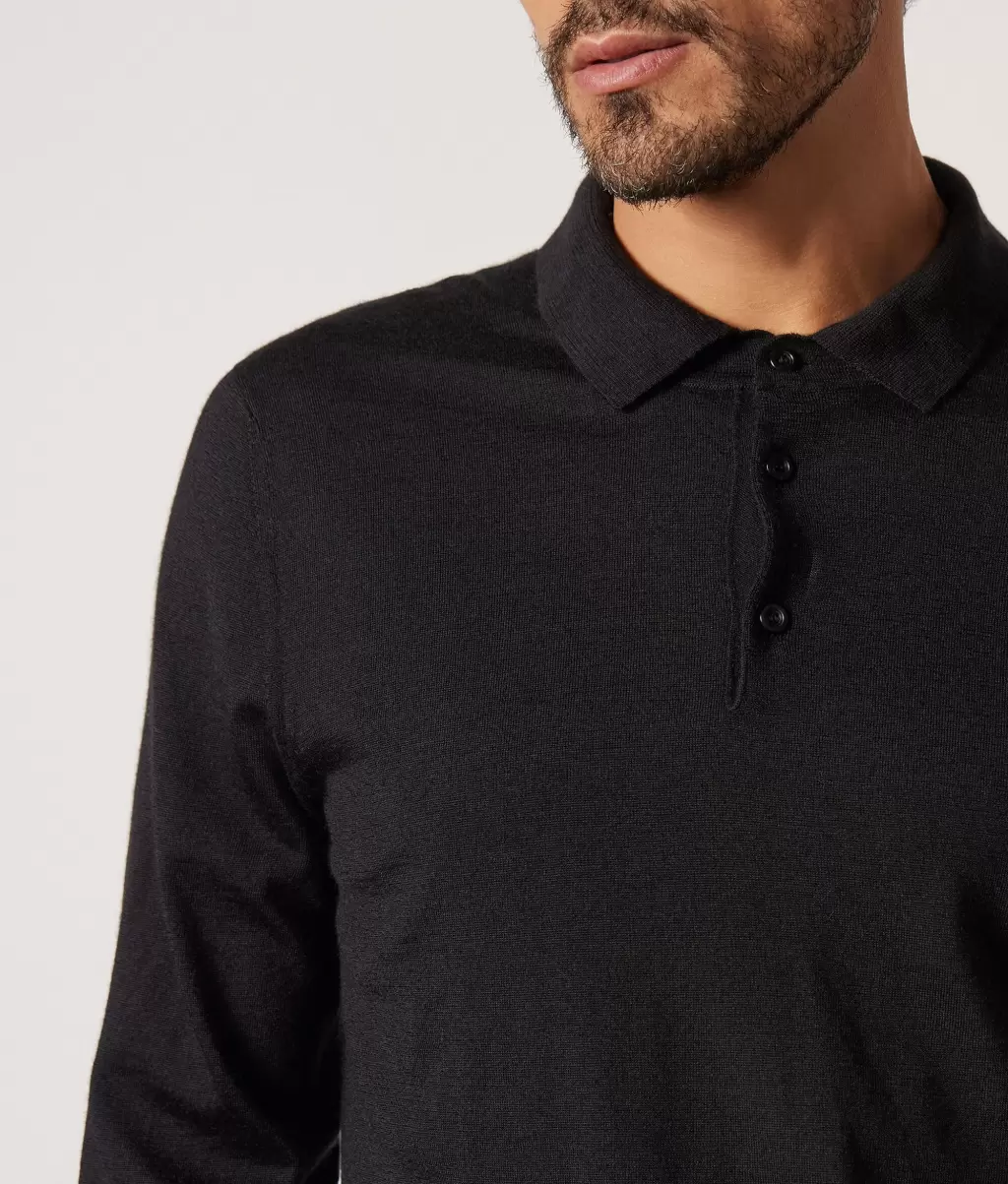 Black T-Shirty I Koszulki Polo Mężczyzna Falconeri Koszulka Polo Z Kaszmiru Ultrafine - 3