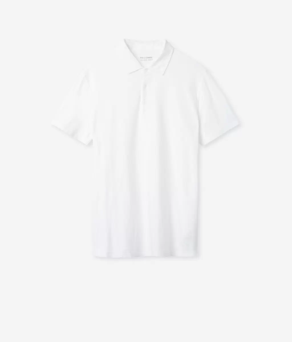 Falconeri Koszulka Polo Z Bawełny Twist White T-Shirty I Koszulki Polo Mężczyzna - 4