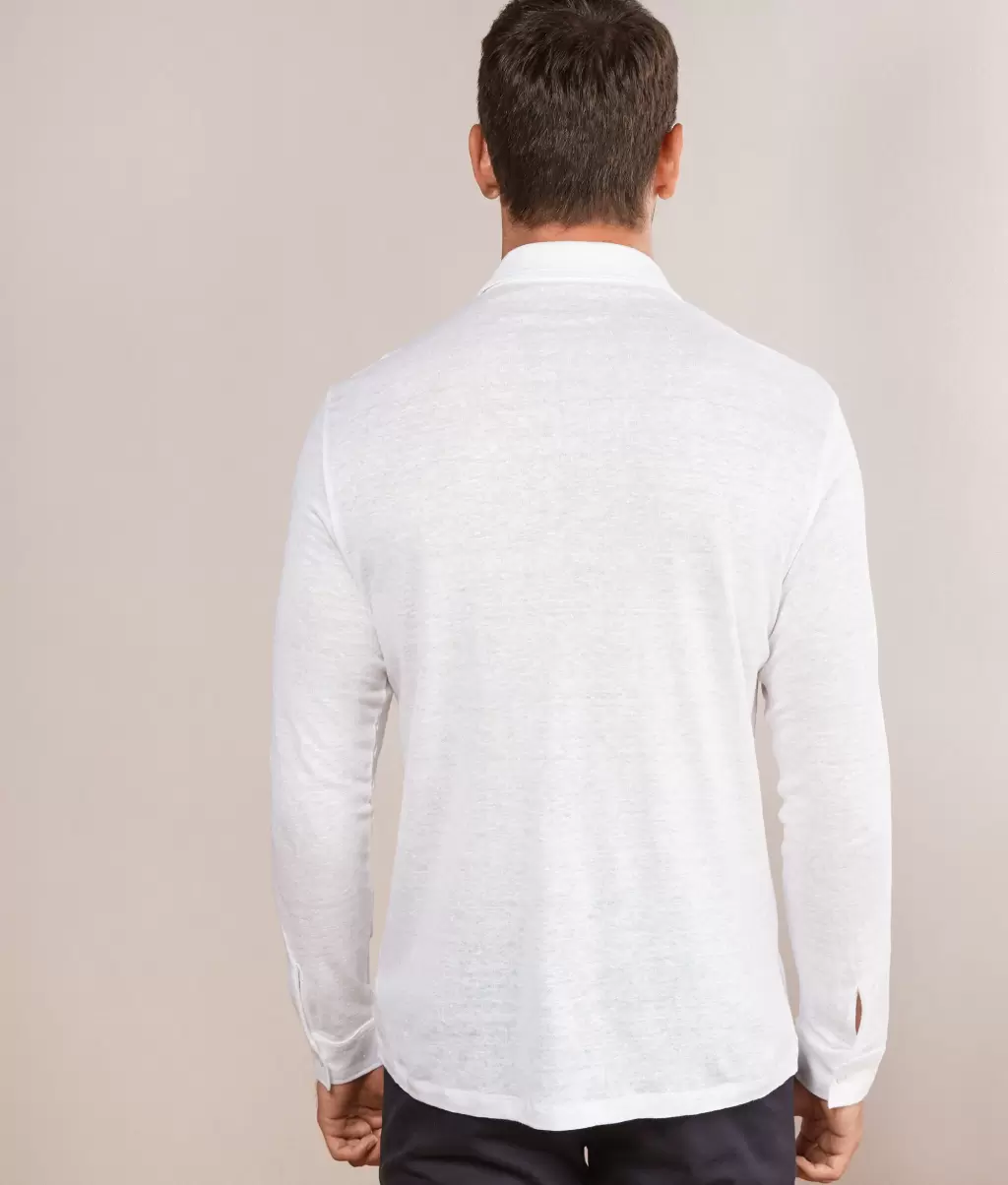 Mężczyzna Falconeri White Koszule Lniana Koszula - 2