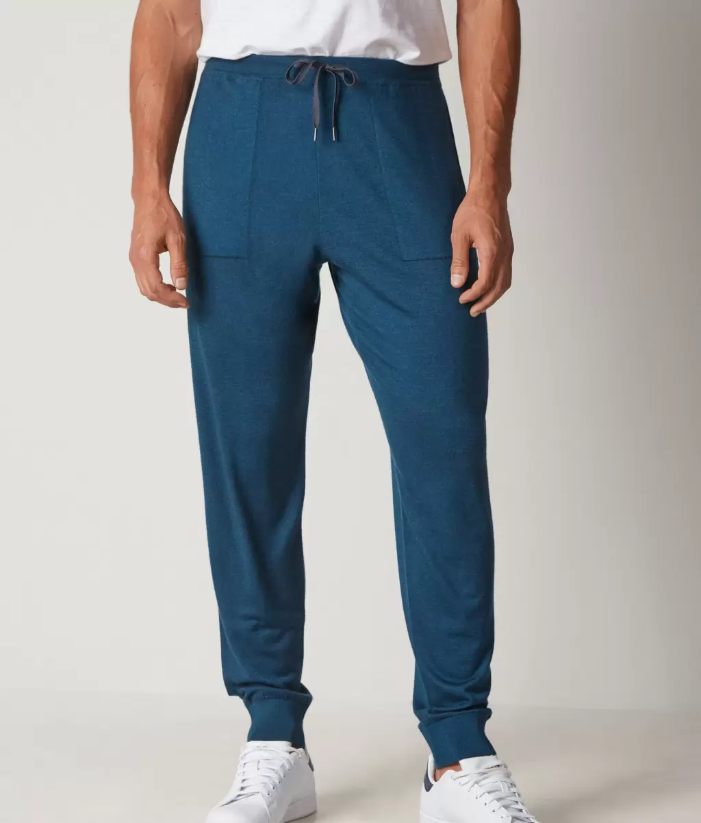 Spodnie Z Kaszmiru Ultrafine Mężczyzna Blue Spodnie Falconeri - 1