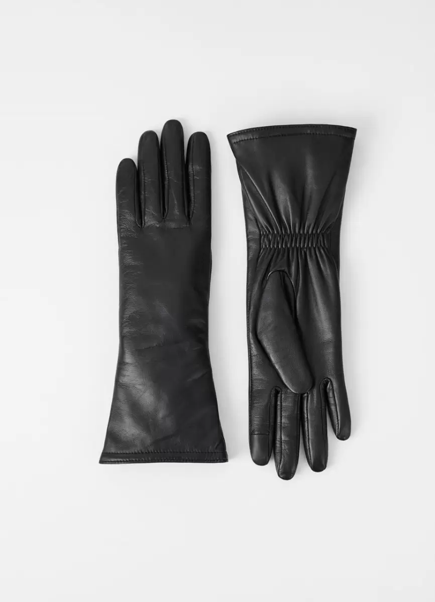 Kobiety Vagabond Czarny Skóra Long Glove W Rękawiczki Jakość - 1
