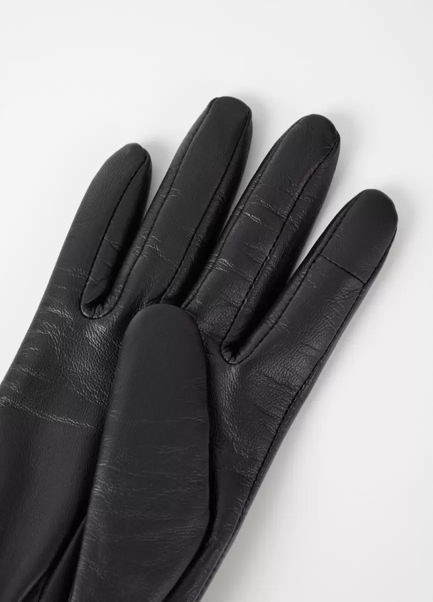 Kobiety Vagabond Czarny Skóra Long Glove W Rękawiczki Jakość - 3