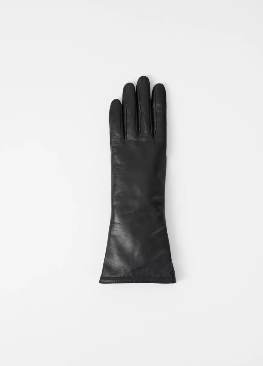 Kobiety Vagabond Czarny Skóra Long Glove W Rękawiczki Jakość