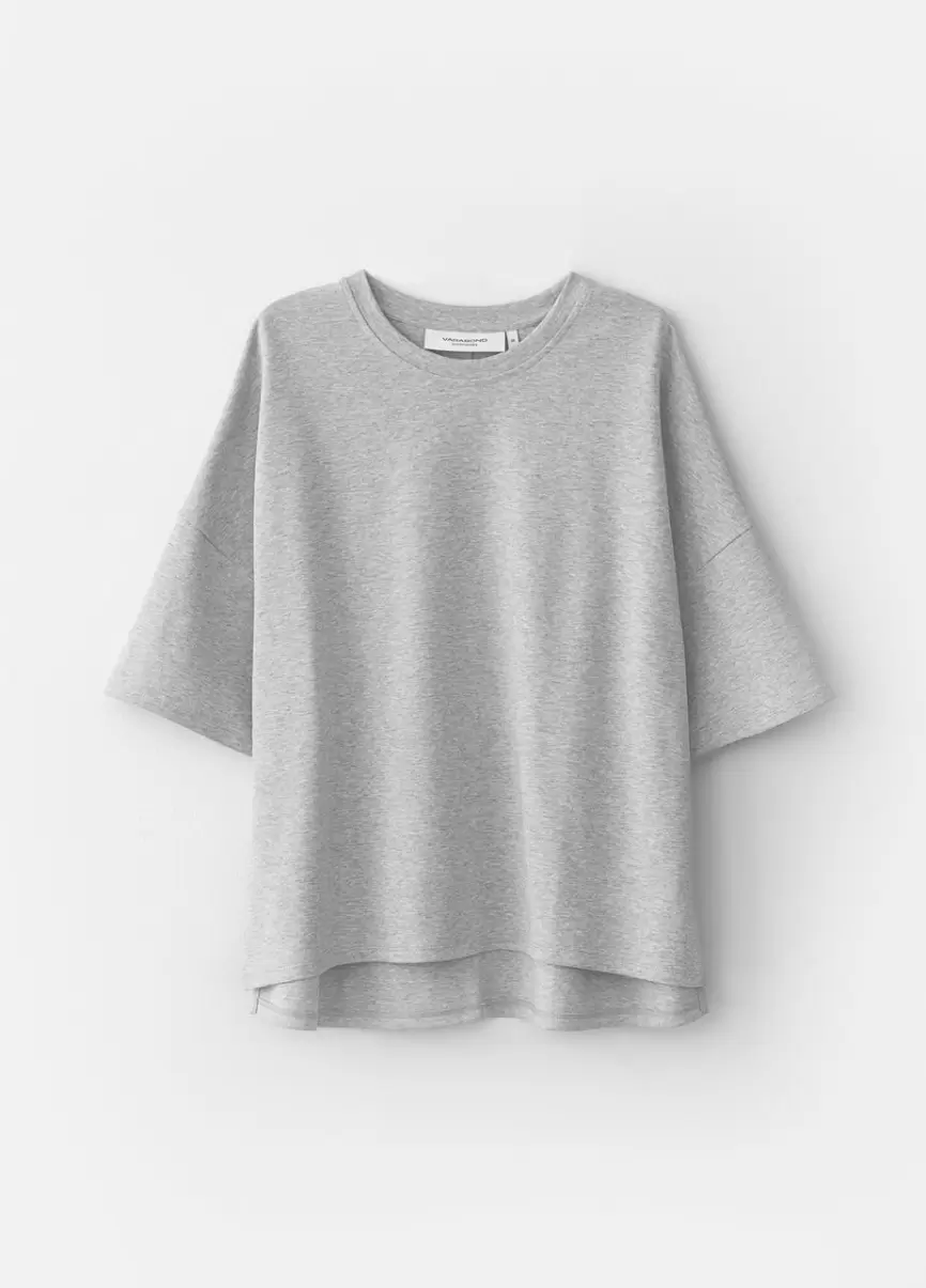 Boxy T-Shirt Kobiety T-Shirty Vagabond Szary Material Tekstylny Opakowanie - 1