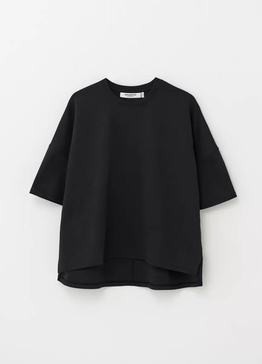 T-Shirty Vagabond Kobiety Boxy T-Shirt Czarny Material Tekstylny Wydajność - 1
