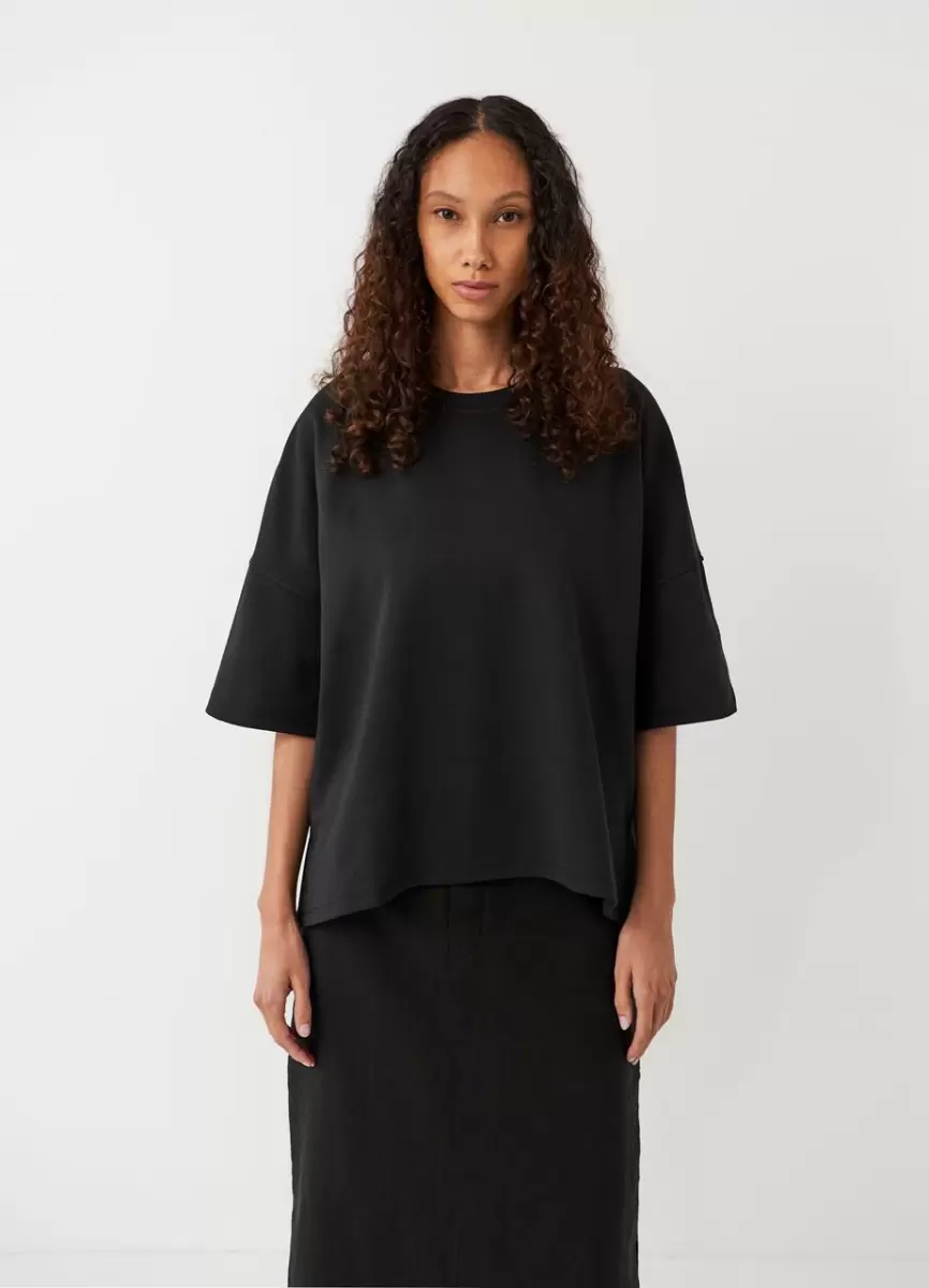 T-Shirty Vagabond Kobiety Boxy T-Shirt Czarny Material Tekstylny Wydajność - 2