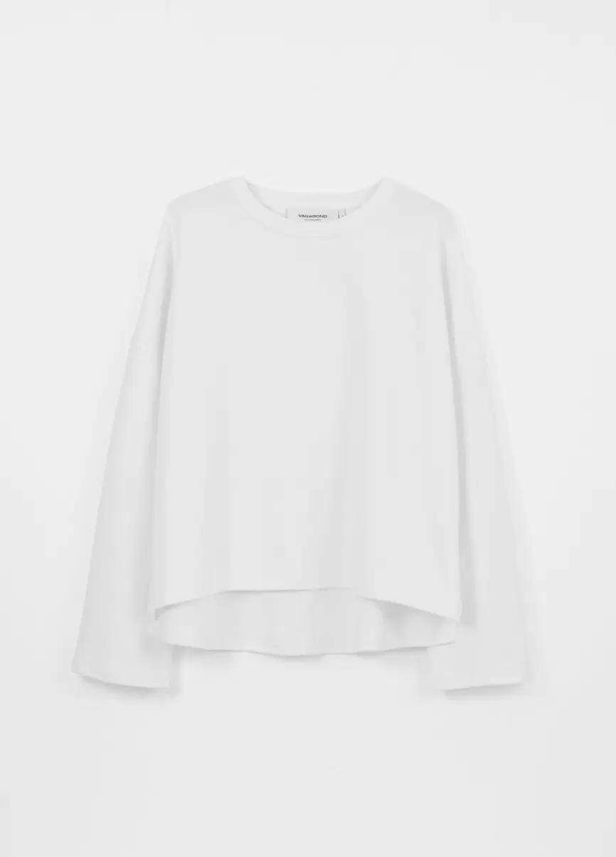 Boxy Long Sleeve T-Shirt Kobiety Bialy Material Tekstylny Vagabond Szybka Dostawa T-Shirty - 1