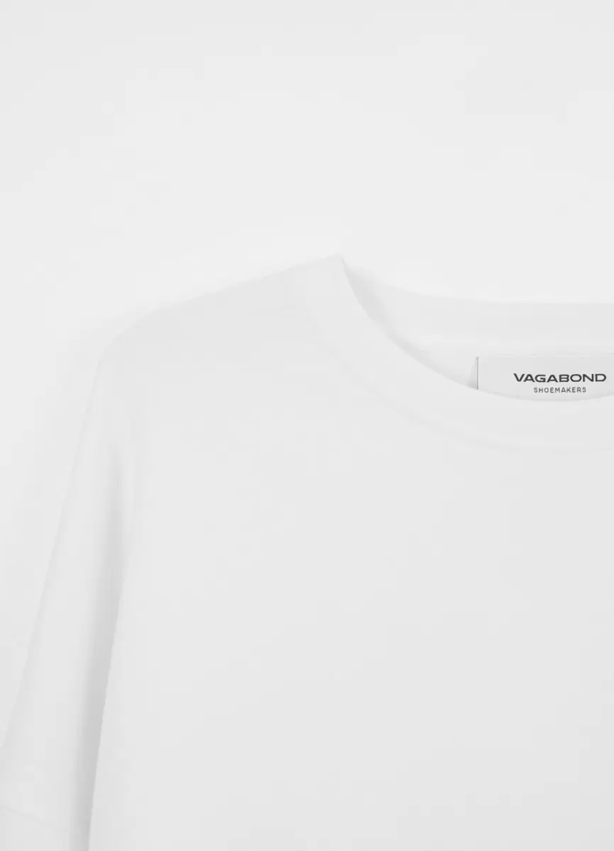 Boxy Long Sleeve T-Shirt Kobiety Bialy Material Tekstylny Vagabond Szybka Dostawa T-Shirty - 2