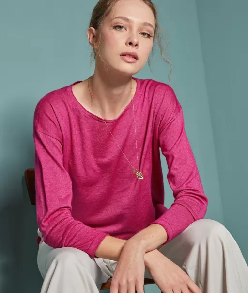 Swetry Z Okrągłym Dekoltem Bluzka Z Dekoltem W Łódkę Z Kaszmiru Ultrafine Kobieta Falconeri Pink