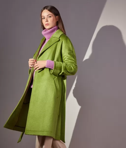 Płaszcz Z Kaszmiru Zibellino Płaszcze Kobieta Green Falconeri