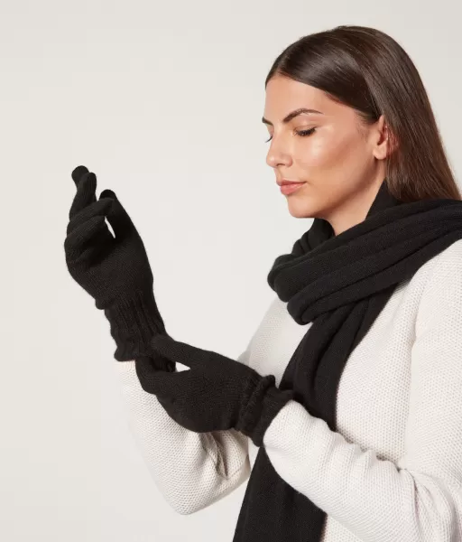 Rękawiczki Z Kaszmiru Ultrasoft Kobieta Falconeri Rękawiczki Black