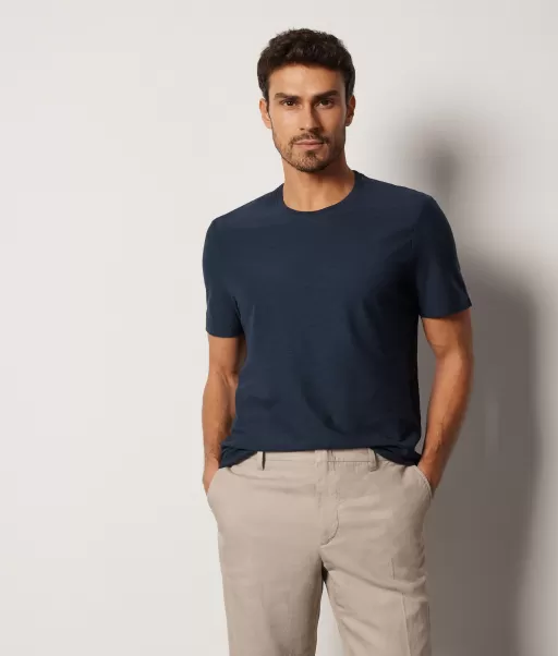 T-Shirty I Koszulki Polo Blue Koszulka Z Bawełny Twist Falconeri Mężczyzna