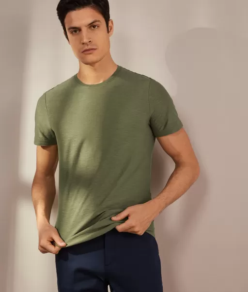 Green T-Shirty I Koszulki Polo Falconeri Koszulka Z Bawełny Twist Mężczyzna