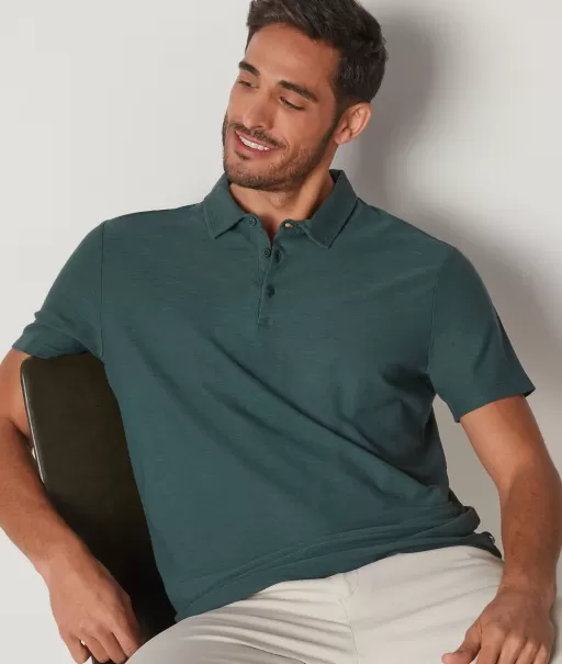 Koszulka Polo Z Bawełny Twist Mężczyzna Dark_Green T-Shirty I Koszulki Polo Falconeri
